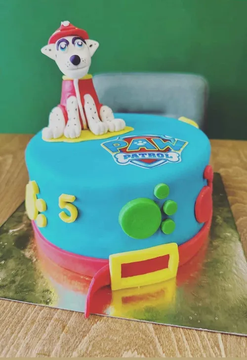Ein selbstgemachter Paw Patrol Kuchen fur einen Kindergeburstag
